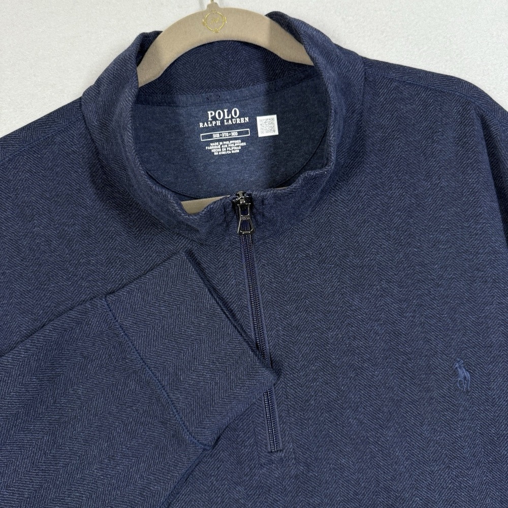 Polo Ralph Lauren Sweater Mens 3XB Herringbone Quarter Zip Pullover Pony Logo